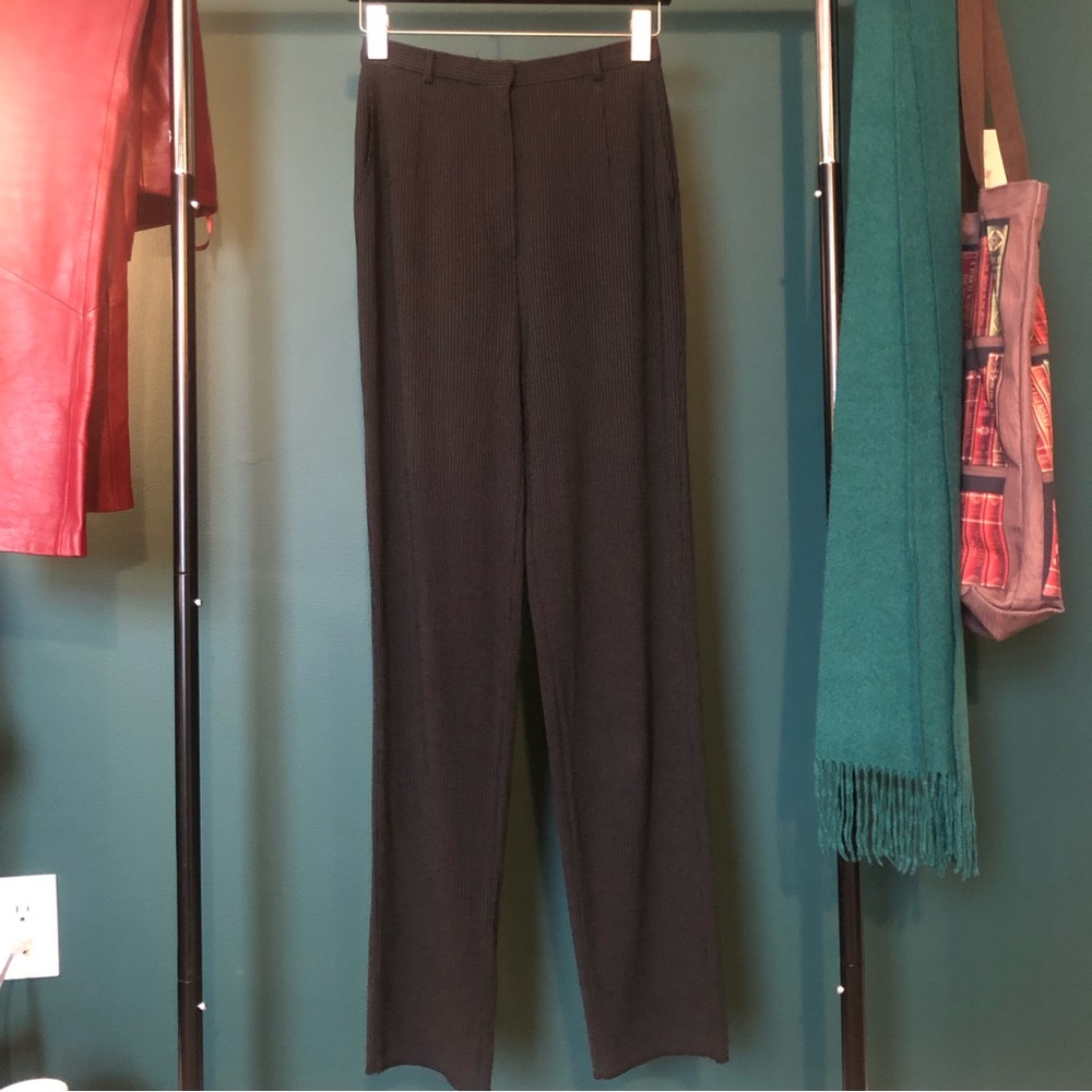 Black pinstripe Mani dress pants